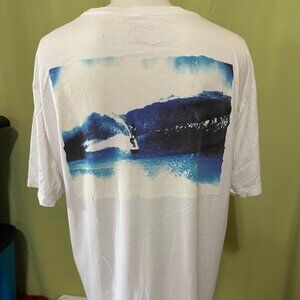 Reyn Spooner Surfing Design Men's White T Shirt Size Large
